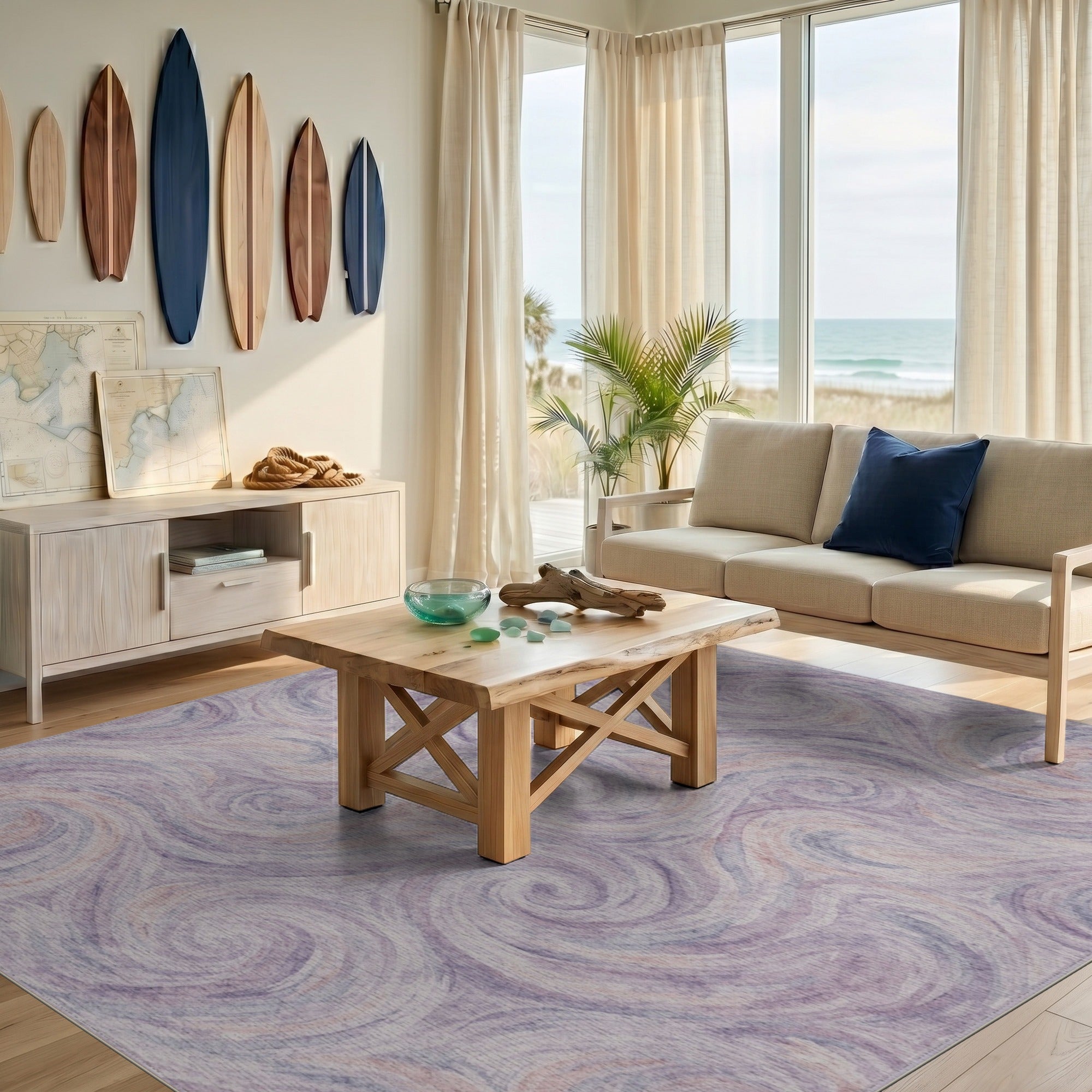 Purple Swirl Abstract No. 10 Area Rug