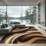Swirling Abstract Earth Tone Rug