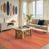 Abstract Area Orange Vibrant Orange Wave Abstract Area Rug