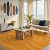 Orange Wave Area Rug