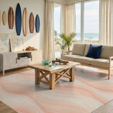 Pink Abstract Area Blush Pink Wavy Abstract Area Rug