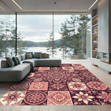 Pink Paisley Floral Medallion Patchwork Rug