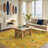 Swirl Yellow Swirl Abstract Area Rug