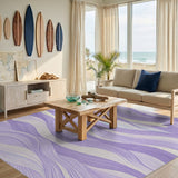 Purple Wavy Flow Abstract Area Rug