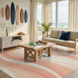 Soft Orange Wavy Abstract Area Rug