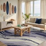 Purple Abstract Swirl Area Rug