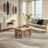 Beige Abstract Wave No. 7 Area Rug