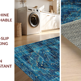 Ultra Soft Area Rug, Non Slip, Stain Resistant, Washable Area Rugs for Living Room, Bedroom, Charming Scallop Rug(Blue)