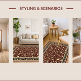 Ultra Soft Area Rug, Non Slip, Stain Resistant, Washable Area Rugs for Living Room, Bedroom, Chic Earthy Tones Vintage Aesthetic(Red)