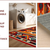 Ultra Soft Area Rug, Non Slip, Stain Resistant, Washable Area Rugs for Living Room, Bedroom, Rustic Earthy Southwestern Motif(Red)