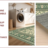 Ultra Soft Area Rug, Non Slip, Stain Resistant, Washable Area Rugs for Living Room, Bedroom, Antique Motif Sage Meditation Space Washable Carpet(Beige)