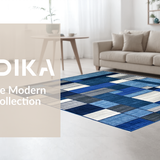 Stylish Abstract Blue Tiled(Blue)
