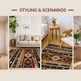 Ultra Soft Area Rug, Non Slip, Stain Resistant, Washable Area Rugs for Living Room, Bedroom, Vivid Abstract Ogee Pattern(Brown)