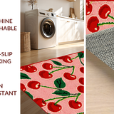Ultra Soft Area Rug, Non Slip, Stain Resistant, Washable Area Rugs for Living Room, Bedroom, Charming Red and Green Theme(Red)