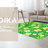Ultra Soft Area Rug, Non Slip, Stain Resistant, Washable Area Rugs for Living Room, Bedroom, Whimsical Flower Circular Pattern(Green)