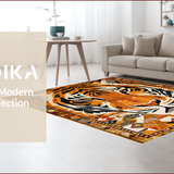 Ultra Soft Area Rug, Non Slip, Stain Resistant, Washable Area Rugs for Living Room, Bedroom, Cozy Camel Ethnic Print(Orange)