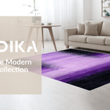 Ultra Soft Area Rug, Non Slip, Stain Resistant, Washable Area Rugs for Living Room, Bedroom, Dynamic Color-Shifted Geometric Motif(Purple)