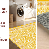 Ultra Soft Area Rug, Non Slip, Stain Resistant, Washable Area Rugs for Living Room, Bedroom, Luxurious Warm Tones Composition(Yellow)