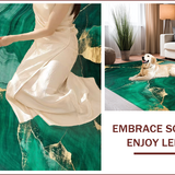 Ultra Soft Area Rug, Non Slip, Stain Resistant, Washable Area Rugs for Living Room, Bedroom, Emerald Green Abstract Elegance(Green)