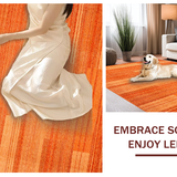 Ultra Soft Area Rug, Non Slip, Stain Resistant, Washable Area Rugs for Living Room, Bedroom, Sleek Modern Warm Palette(Orange)