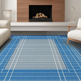 Ultra Soft Area Rug, Non Slip, Stain Resistant, Washable Area Rugs for Living Room, Bedroom, Sleek Blue Tiled Pattern(Blue)