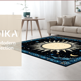 Ultra Soft Area Rug, Non Slip, Stain Resistant, Washable Area Rugs for Living Room, Bedroom, Celestial Moonlit Starburst Design(Blue)