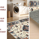 Vibrant Distressed Geometric Motif(Ivory)