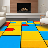 Ultra Soft Area Rug, Non Slip, Stain Resistant, Washable Area Rugs for Living Room, Bedroom, Interactive Educational Color Spectrum(Blue)