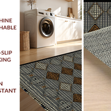 Ultra Soft Area Rug, Non Slip, Stain Resistant, Washable Area Rugs for Living Room, Bedroom, Subtle Modern Lattice Texture(Gray)