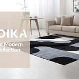 Ultra Soft Area Rug, Non Slip, Stain Resistant, Washable Area Rugs for Living Room, Bedroom, Elegant Minimalist Geometric Print(Black)