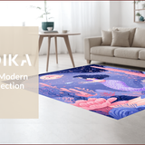 Ultra Soft Area Rug, Non Slip, Stain Resistant, Washable Area Rugs for Living Room, Bedroom, Delicate Plush Oceanic Dreamscape(Purple)