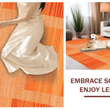 Ultra Soft Area Rug, Non Slip, Stain Resistant, Washable Area Rugs for Living Room, Bedroom, Stylish Transitional Earth Tones(Orange)
