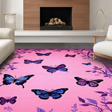 Ultra Soft Area Rug, Non Slip, Stain Resistant, Washable Area Rugs for Living Room, Bedroom, Joyful Whimsical Floral Touch(Pink)