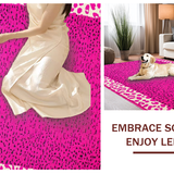 Ultra Soft Area Rug, Non Slip, Stain Resistant, Washable Area Rugs for Living Room, Bedroom, Dynamic Contemporary Animal Design(Pink)