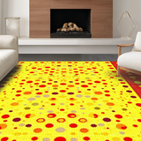 Ultra Soft Area Rug, Non Slip, Stain Resistant, Washable Area Rugs for Living Room, Bedroom, Lively Retro Polka Dot Design(Yellow)