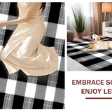 Ultra Soft Area Rug, Non Slip, Stain Resistant, Washable Area Rugs for Living Room, Bedroom, Timeless Cotton Hand-Woven Plaid(White)