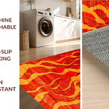 Ultra Soft Area Rug, Non Slip, Stain Resistant, Washable Area Rugs for Living Room, Bedroom, Energetic Warm-toned Abstract Print(Red)