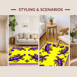 Ultra Soft Area Rug, Non Slip, Stain Resistant, Washable Area Rugs for Living Room, Bedroom, Whimsical Seasonal Celebration Design(Yellow)
