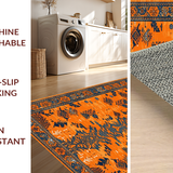 Ultra Soft Area Rug, Non Slip, Stain Resistant, Washable Area Rugs for Living Room, Bedroom, Chic Tropical Tiger Patterned Piece(Orange)