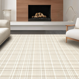 Ultra Soft Area Rug, Non Slip, Stain Resistant, Washable Area Rugs for Living Room, Bedroom, Sleek Modern Ogee Pattern(Beige)