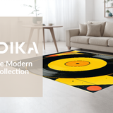 Ultra Soft Area Rug, Non Slip, Stain Resistant, Washable Area Rugs for Living Room, Bedroom, Groovy Retro Sonic Vibe(Black)