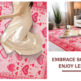 Ultra Soft Area Rug, Non Slip, Stain Resistant, Washable Area Rugs for Living Room, Bedroom, Cohesive Soft-Cornered Design(Pink)