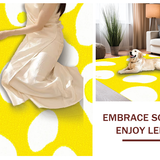 Ultra Soft Area Rug, Non Slip, Stain Resistant, Washable Area Rugs for Living Room, Bedroom, Playful Yellow Accented Aesthetic(Yellow)