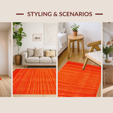 Ultra Soft Area Rug, Non Slip, Stain Resistant, Washable Area Rugs for Living Room, Bedroom, Transitional Deep Orange Palette(Orange)