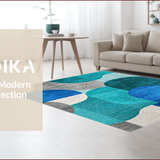 Ultra Soft Area Rug, Non Slip, Stain Resistant, Washable Area Rugs for Living Room, Bedroom, Modern Abstract Blue Teal Living Room Rug(Blue)