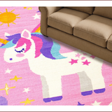 Ultra Soft Area Rug, Non Slip, Stain Resistant, Washable Area Rugs for Living Room, Bedroom, Soft Fuzzy Rainbow Rug for Girls Bedroom(Pink)