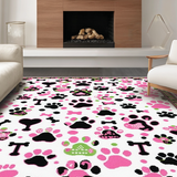 Ultra Soft Area Rug, Non Slip, Stain Resistant, Washable Area Rugs for Living Room, Bedroom, Vibrant Animal Print Decorative Piece(White)
