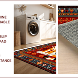 Ultra Soft Area Rug, Non Slip, Stain Resistant, Washable Area Rugs for Living Room, Bedroom, Funky Ethnic Animal Print(Red)
