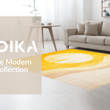 Ultra Soft Area Rug, Non Slip, Stain Resistant, Washable Area Rugs for Living Room, Bedroom, Contemporary Warm Toned Abstract(Yellow)