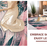 Ultra Soft Area Rug, Non Slip, Stain Resistant, Washable Area Rugs for Living Room, Bedroom, Chic Abstract Pastel Fusion(Pink)